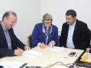 Assinatura do contrato de apoio financeiro para a Prefeitura de Caçador para o repasse da verba do Fundesporte, para a realização do 58 Jasc/2018, com a presença do conselho Estadual de Esporte e a Presidente da Fesporte, Professora Natália Lúcia Petry-20
