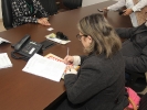 Assinatura de apoio financeiro para a prefeitura de Maracajá. Prefeito Arlindo Rocha, Chefe de divisão de planejamento, Odécia Almeida Souza da Silva e Cristiane Sant´Ana, diretora de educação e cultura do município-14