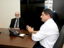 Reunião Salomão Ribas Jr, presidente da Academia Catarinense de letras e Mary Elizabeth Benedet Garcia  Diretoria de Difusão Artística da FCC-1