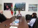 Reunião Salomão Ribas Jr, presidente da Academia Catarinense de letras e Mary Elizabeth Benedet Garcia  Diretoria de Difusão Artística da FCC-2