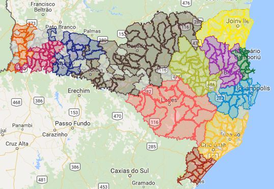 Mapa do Turismo SC 2017